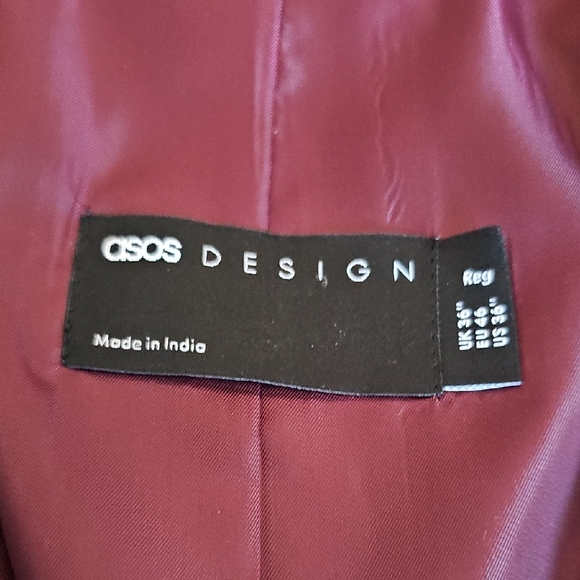 Men's Striped Suit- Burgundy - Picture 2 of 4